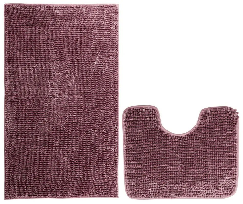 Restilo Set de covorașe baie Bati vișiniu, 2 buc 50 x 80 cm, 40 x 50 cm