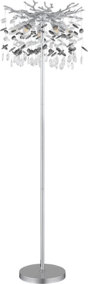 Globo 64138SS - Lampă de podea QUEENA 5xE14/40W/230V argintie