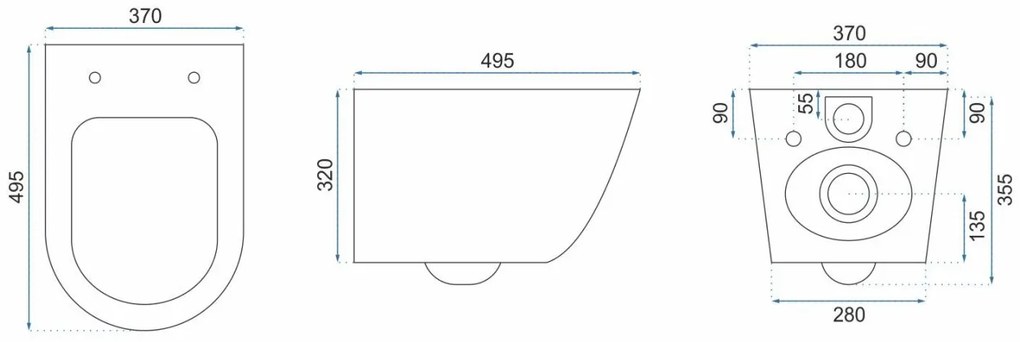Vas wc suspendabil Carlo Mini Rimless ecru