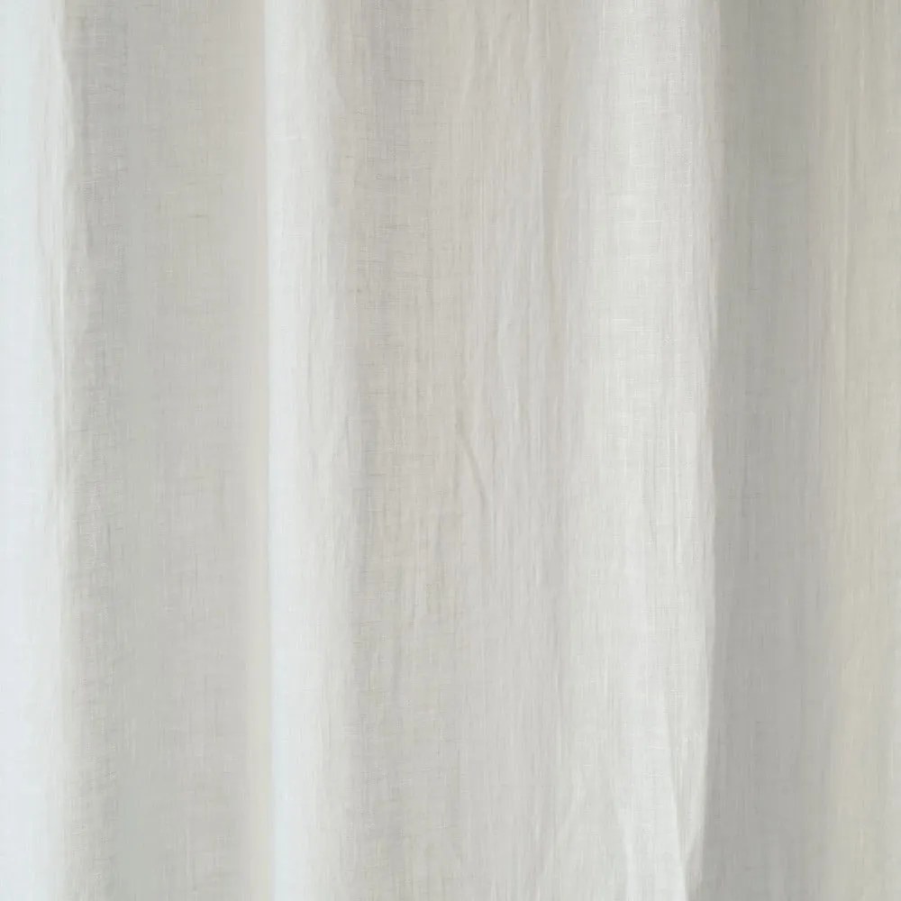 Draperie subțire cu tunel de prindere Linen Tales Daytime, 250 x 130 cm, alb
