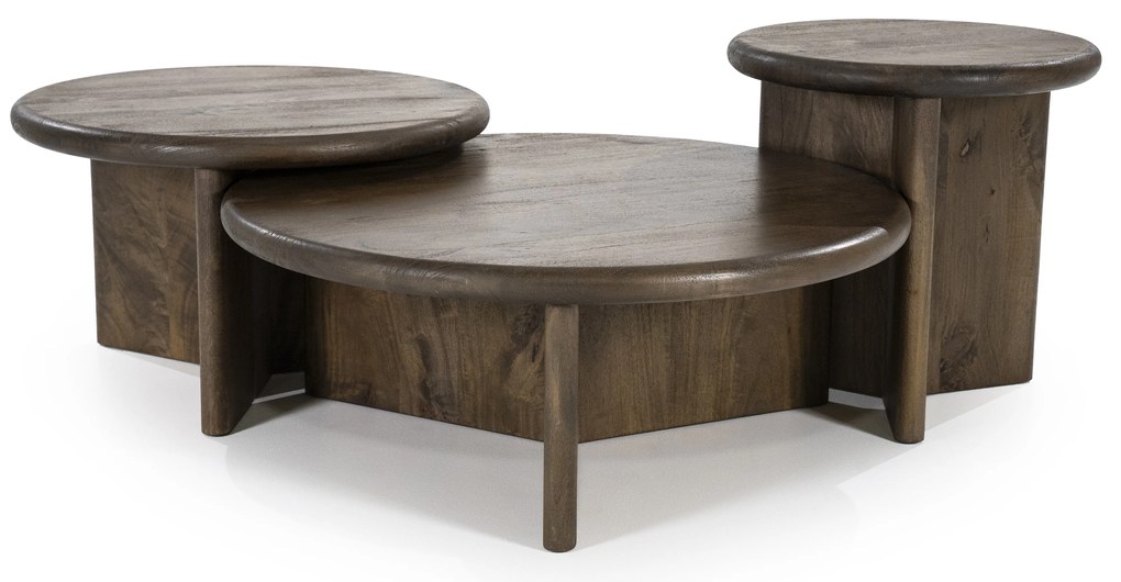 Masuta de cafea din lemn de acacia Leoti maro 80 cm