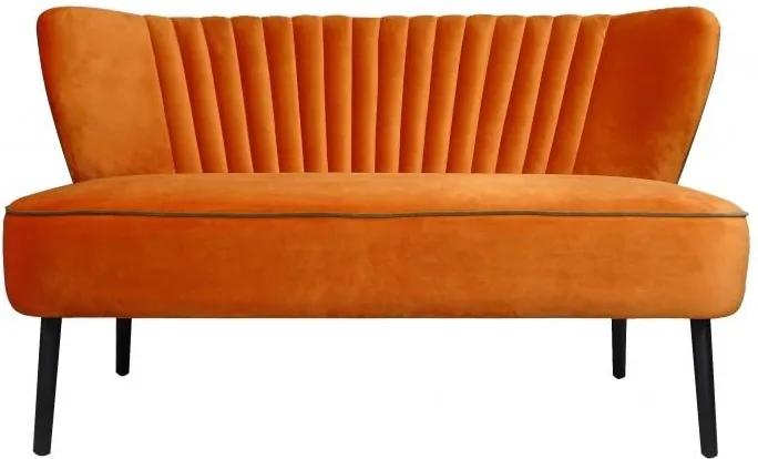 Canapea portocalie din catifea pentru 2 persoane Twiggy
