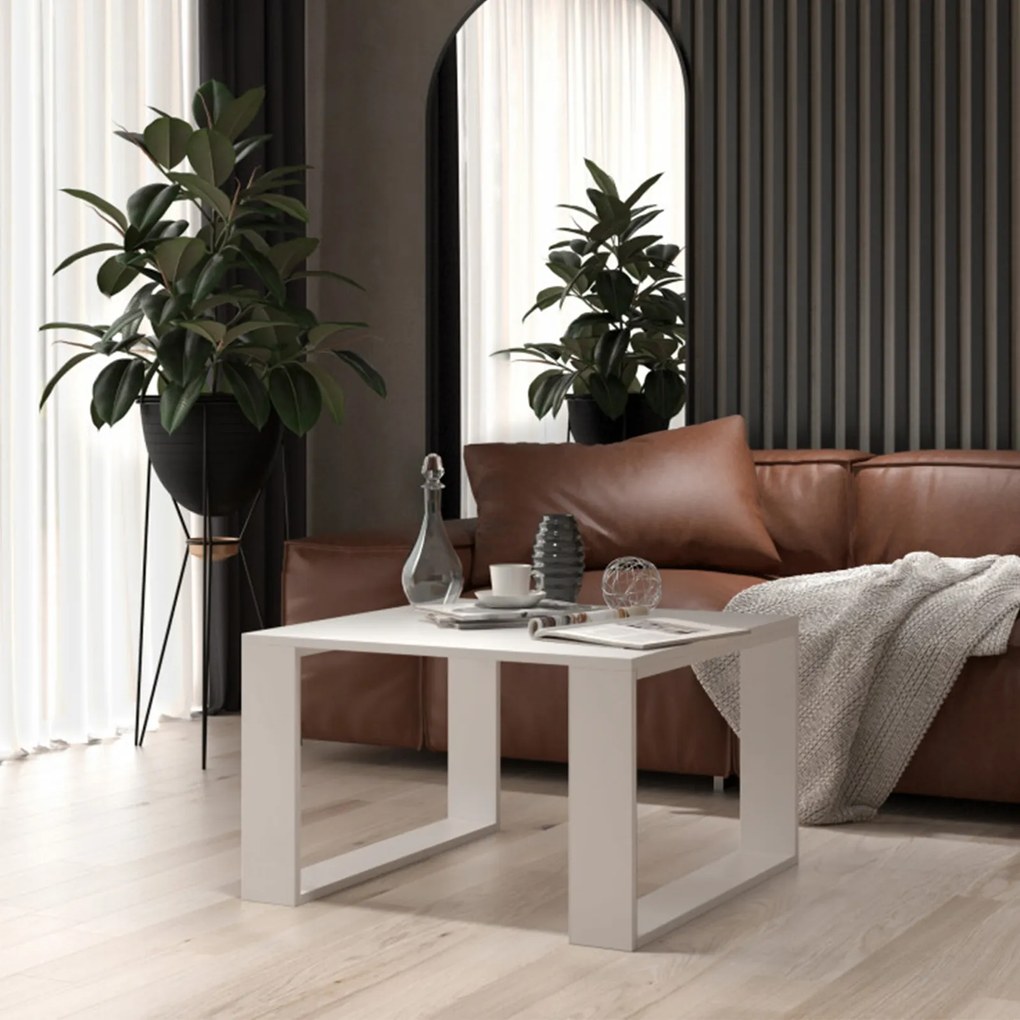 Masuta living CHILE, alb, 60x60x40 cm