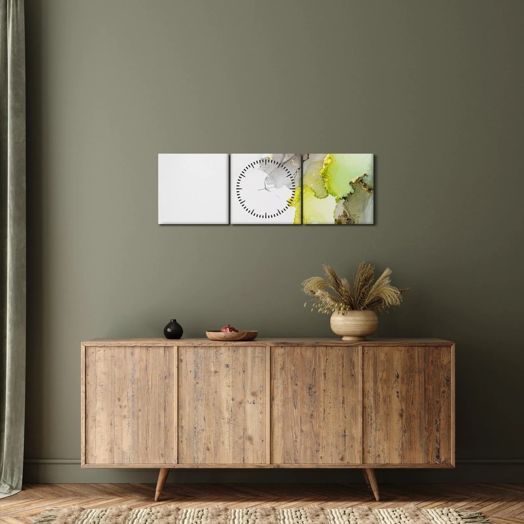Tablou - Arta abstractă în cerneală (cu ceas) (90x30 cm)