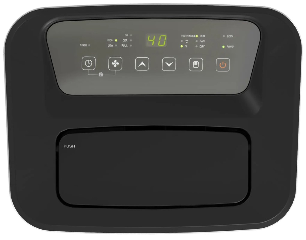 HOMCOM Dezumidificator Electric Rezervor Apă 6 L 20L/zi cu 3 Moduri 2 Trepte Temporizator 33,5x26x53 cm Alb | Aosom Romania