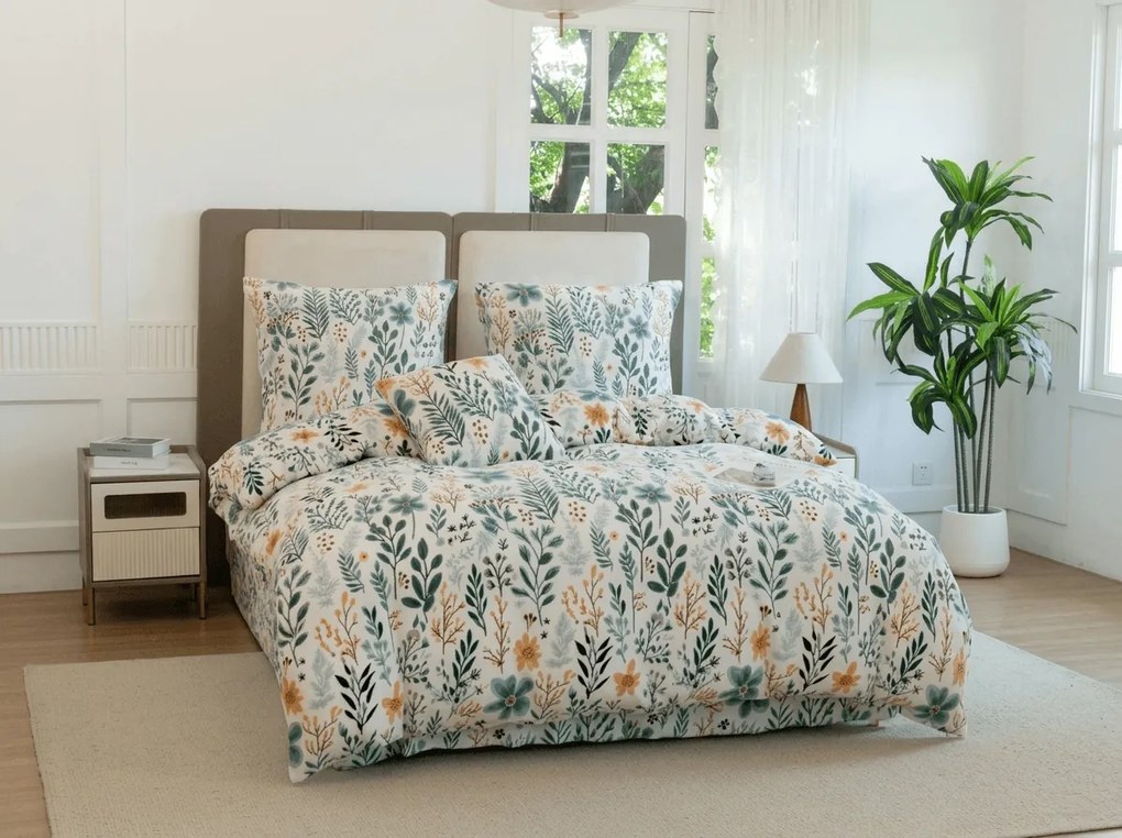 Lenjerie cocolino BOTANELLA albastru Dimensiune lenjerie de pat: 70 x 90 cm | 140 x 200 cm