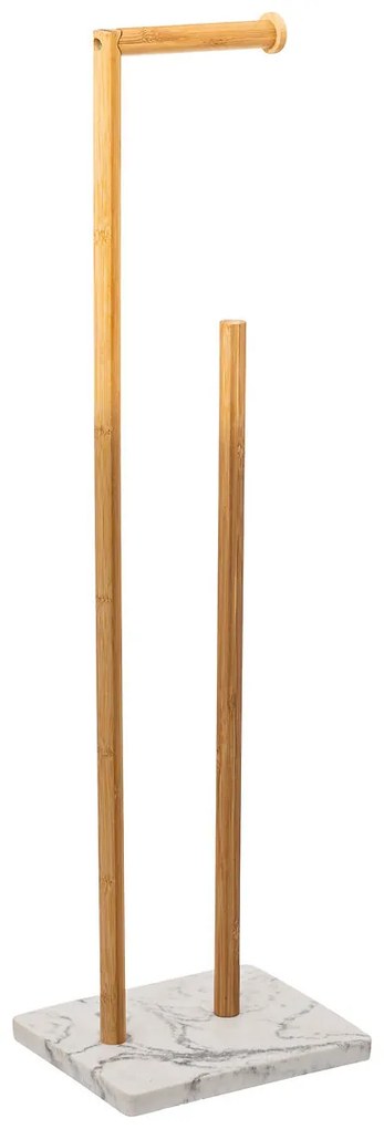 Suport pentru hartie igienica LEA, baza care imita marmura si cadru din bambus