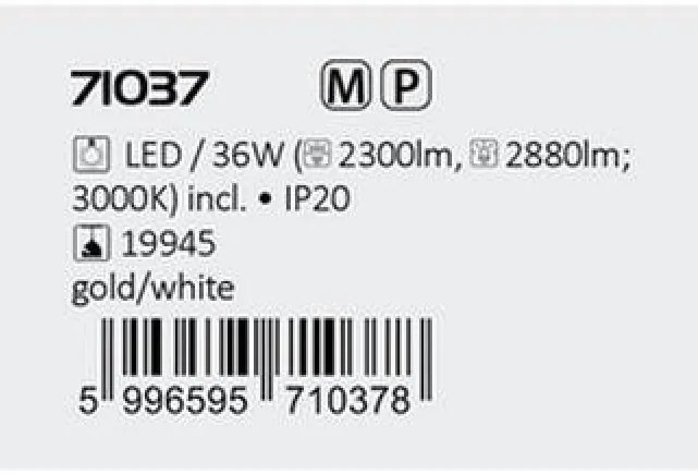 Plafoniera LED design slim Tesia auriu 40cm