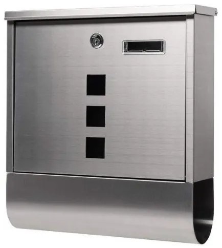 Cutie postala cu loc pentru ziar, inox, 33.5x30.5x9.5 cm, Springos