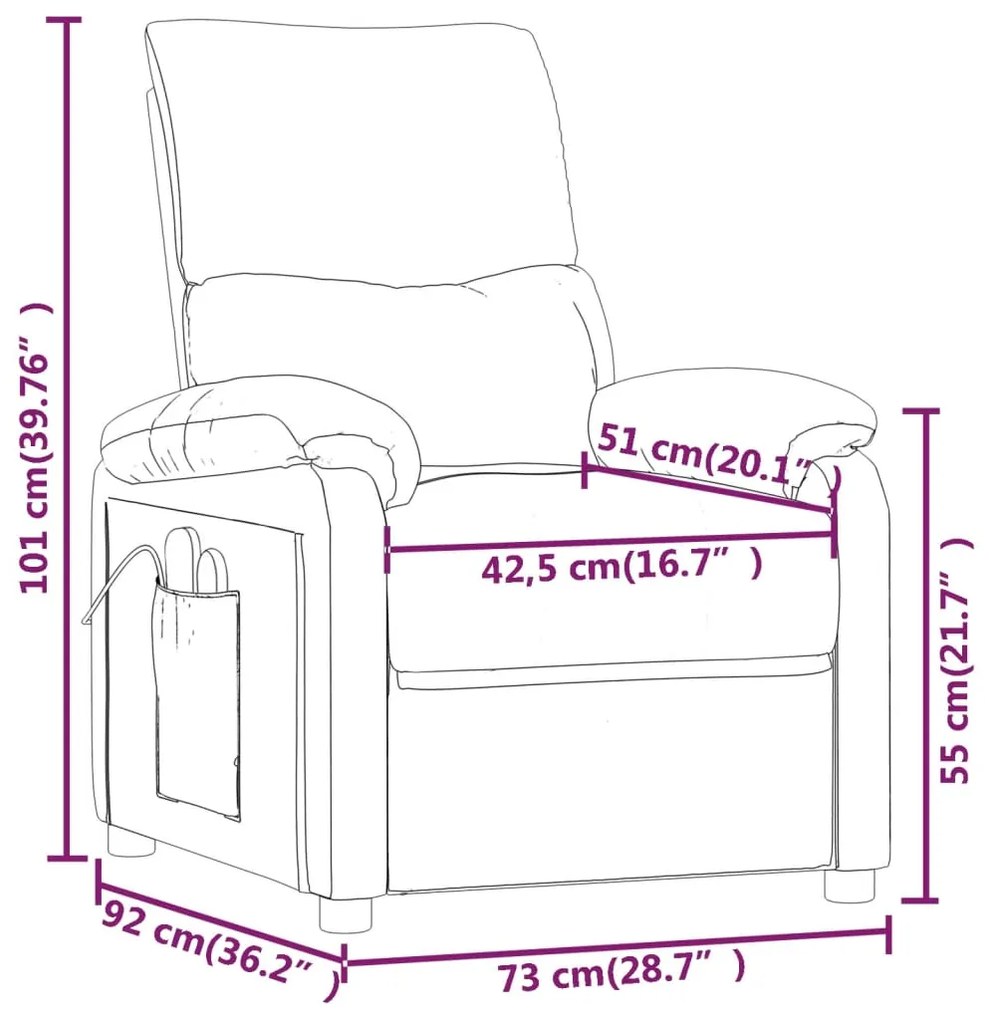 Fotoliu de masaj rabatabil, maro, material textil 1, Maro