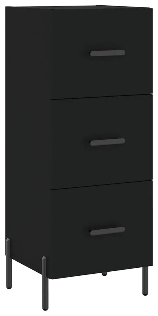 828613 vidaXL Servantă, negru, 34,5x34x90 cm, lemn compozit