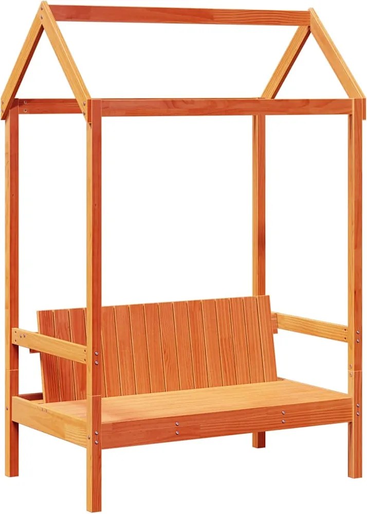 vidaXL Banchet cu acoperiș maro ceruit 117,5x70x176,5cm lemn masiv pin