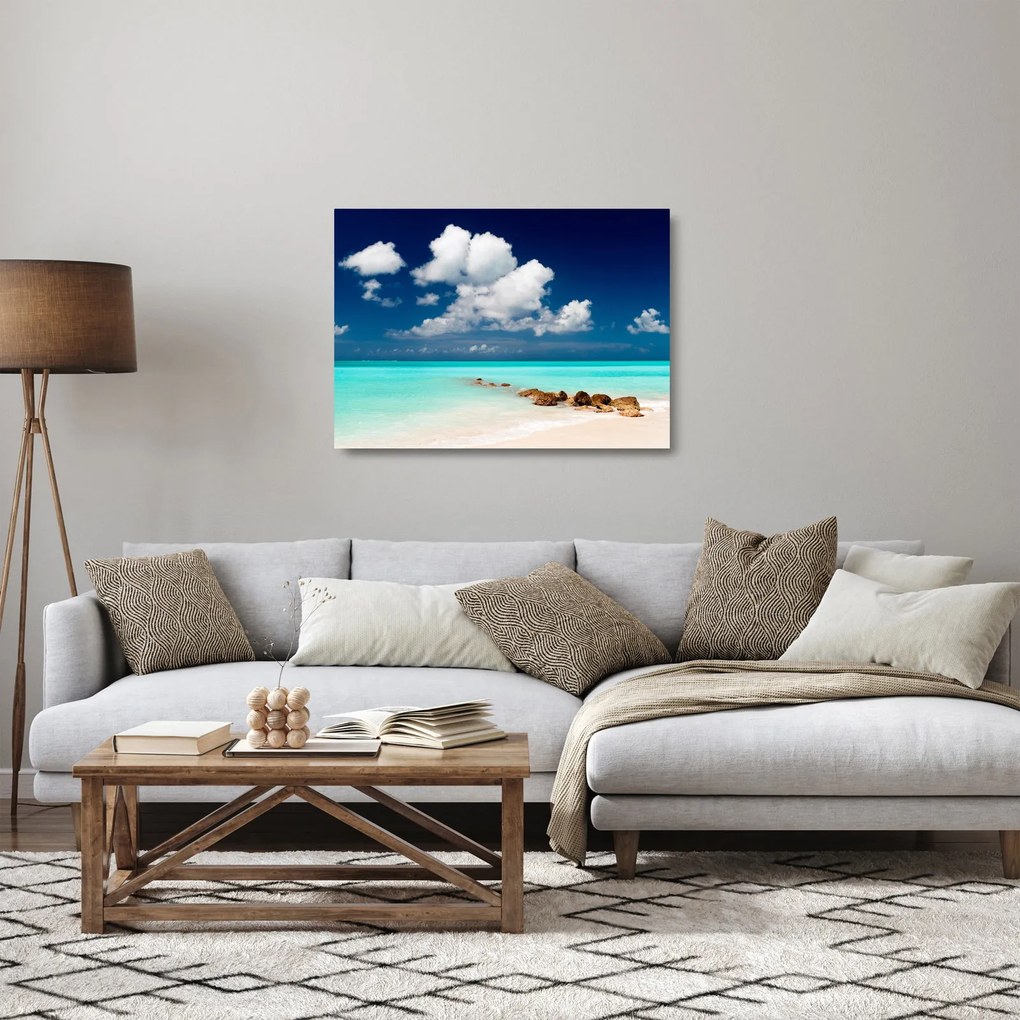 Tablou pe sticlă cu mare (70x50 cm)