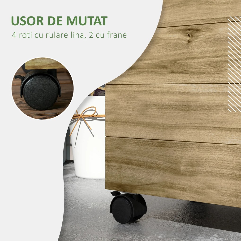 Outsunny Jardiniera inaltata verticala cu 4 roti si suport pentru plantele cataratoare, din  lemn de brad, 76x30x155cm, alb | Aosom Romania