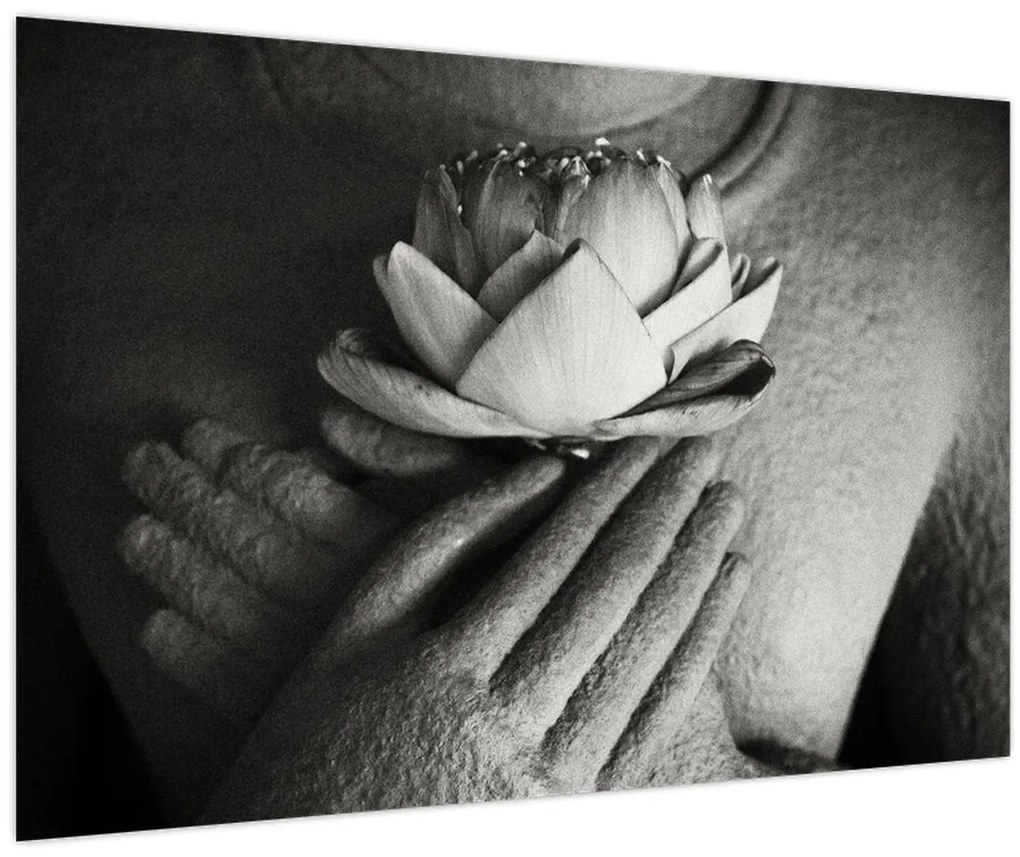 Tablou - Lotus în mâinile lui Buddha (90x60 cm)