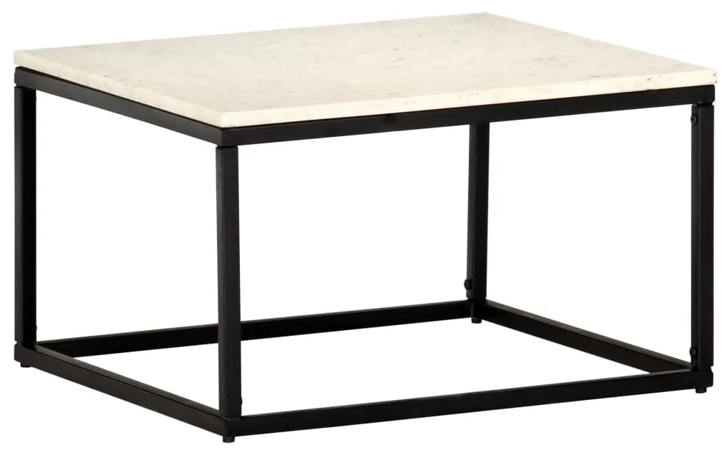 vidaXL Măsuță de cafea alb 60x60x35 cm piatră naturală aspect marmură