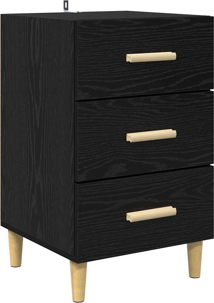 vidaXL Dulap de noapte Stejar Negru 40 x 40 x 66 cm Lemn compozit