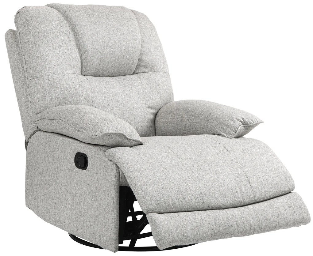 HOMCOM Scaun de relaxare, ajustabil, confortabil, 89x101x105 cm, Gri | Aosom Romania