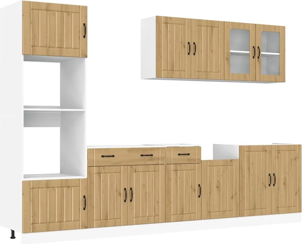 vidaXL Set dulap de bucătărie 7 piese „Kalmar” stejar artizanal lemn