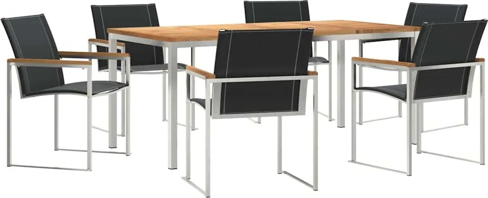 vidaXL Set de masă pentru grădină 7 pcs Maro Lemn Solid de Acacia