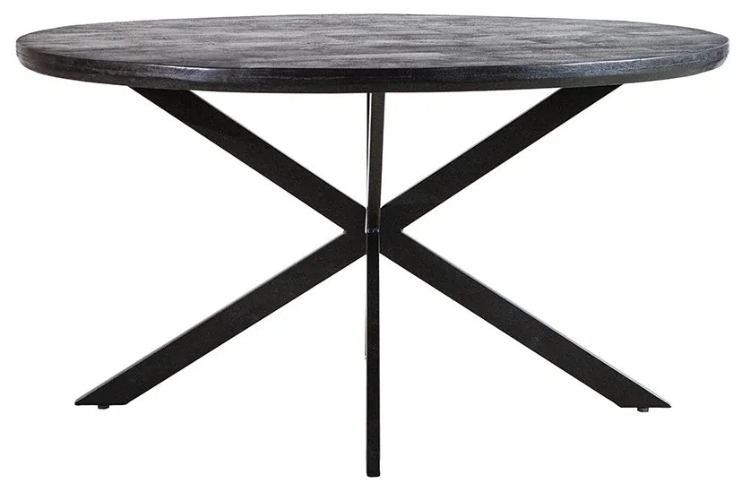 Masa rotunda cu blat din lemn de mango Steven 140x140x76 cm neagra