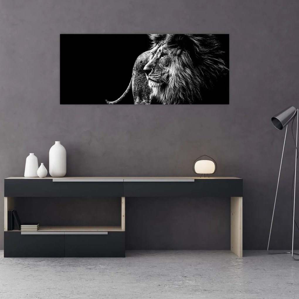 Tablou - Leu, alb și negru (120x50 cm)