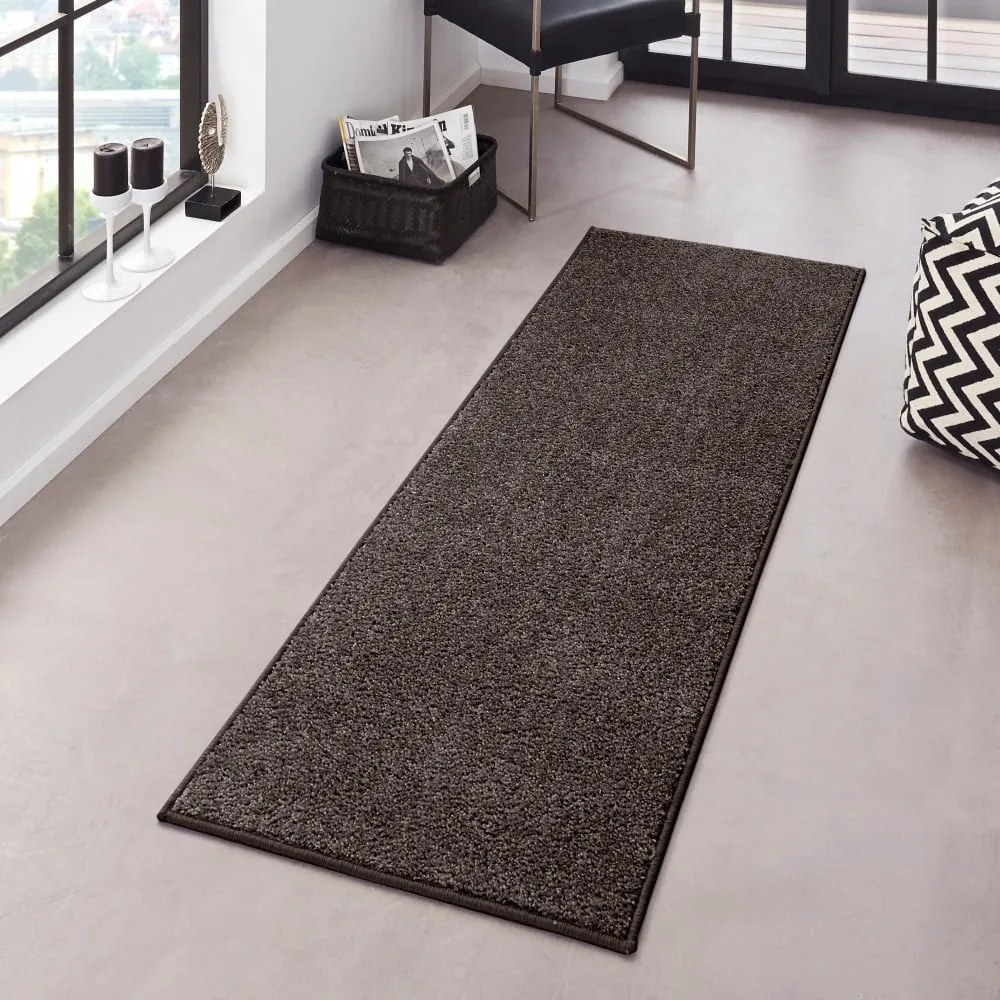 Covor Hanse Home Pure, 80x300 cm, gri antracit