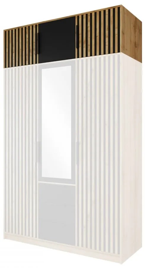 Suprastructură dulap Lenona Lux D3 (Stejar wotan + Negru) . Promo -16%. 1104482