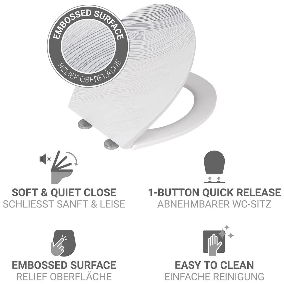 Capac WC 38 x 44,5 cm Easy-Close (cu închidere automată) Menin – Wenko