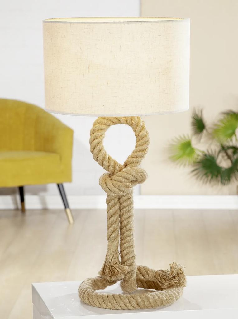 Lampa Rope Design, metal, crem, 62x33 cm