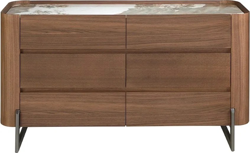Comoda 6 sertare deosebita design LUX Walnut-Marble