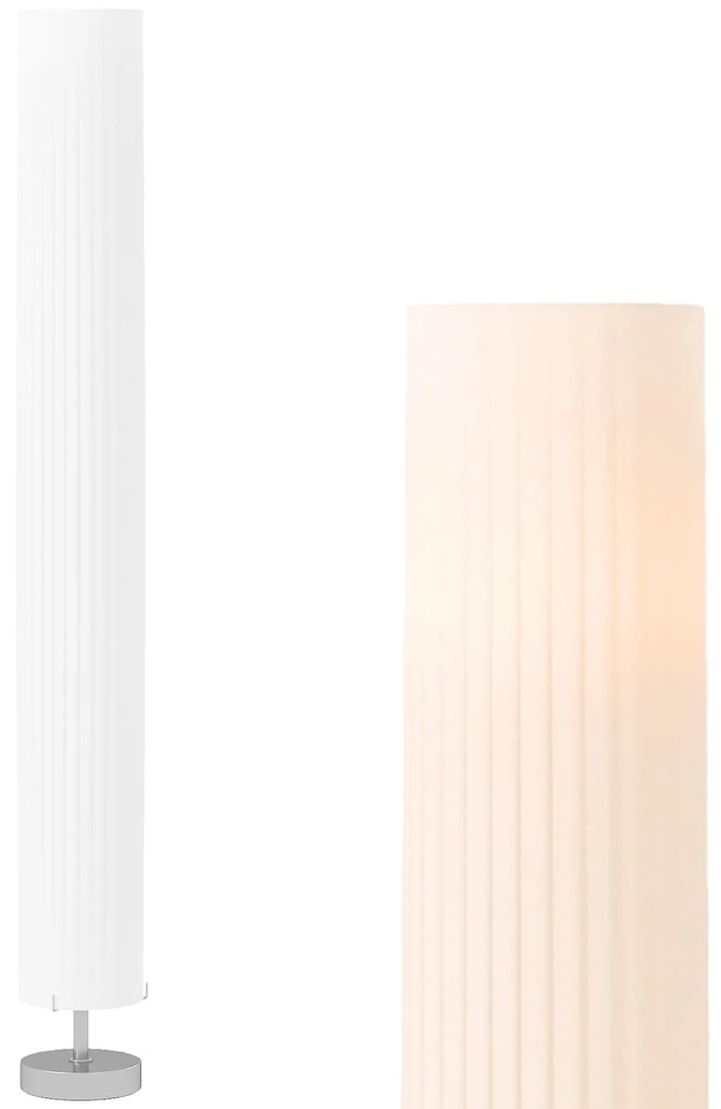 HOMCOM Lampă lampadaire coloană pe picior modernă lumină tamizată 40 W 14L x 14l x 120H cm oțel inoxidabil alb | Aosom Romania