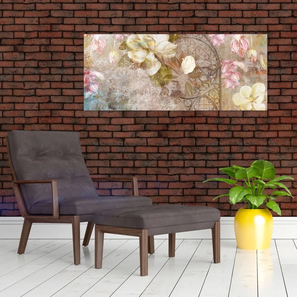 Tablou - Ornament de flori (120x50 cm)