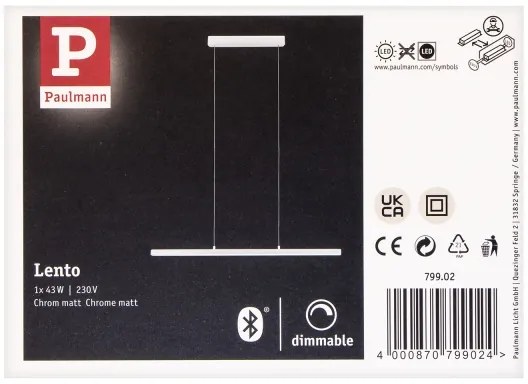 Paulmann 79902 - Lustr LED 43W SMART LENTO, stmívatelný, 230V, 2700-6000K