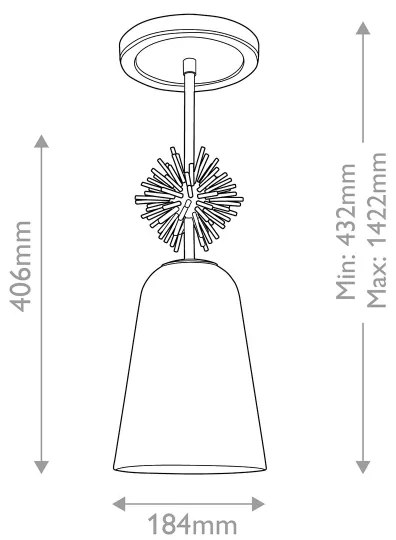 Lustră Quoizel STARING-MP-DG-OPAL STARING 1xE27/40W/230V d. 18,4 cm auriu/alb