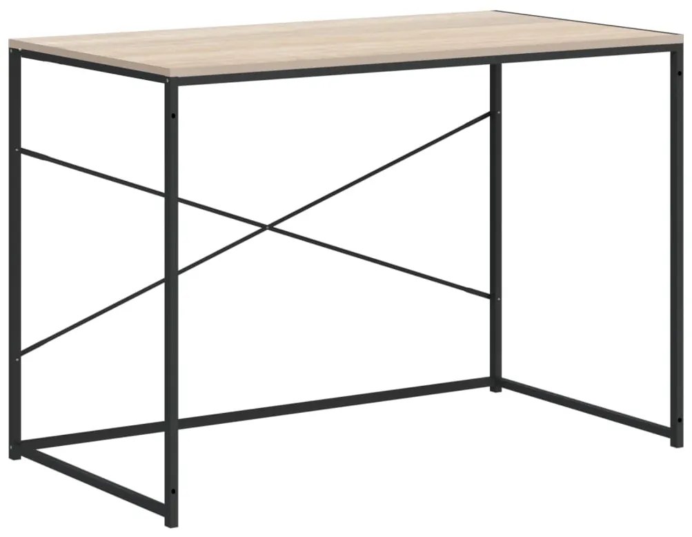 30211 vidaXL Birou de computer, negru/stejar, 110x60x70 cm, lemn prelucrat