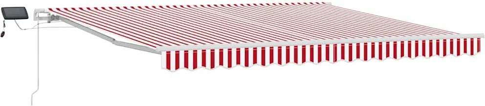 vidaXL Cortina Retractabilă cu Manual Roșu și alb 400 ×300 cm țesătură