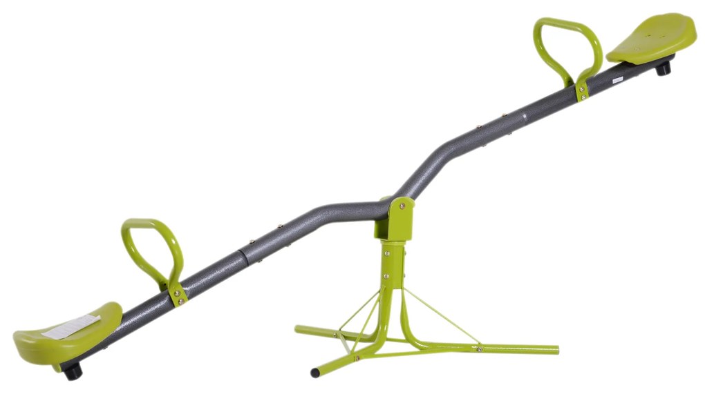 HOMCOM Leagan Basculant si Rotativ de Gradina pentru Copii in Metal, Verde si Gri