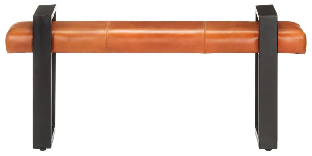 288080 vidaXL Bancă, negru și maro, 120 cm, piele naturală de capră
