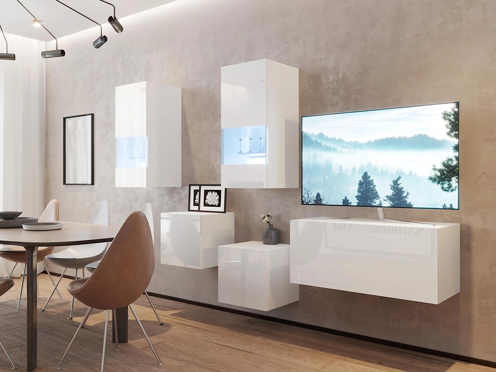 Mobilier living Berny 67 (alb + Alb lucios). 1087196