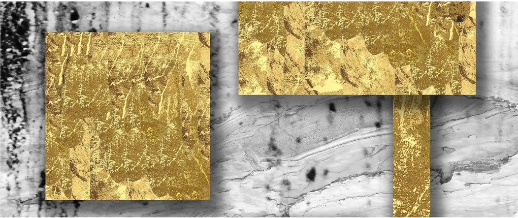 Tablou - Pătrate de aur N⁰3 (120x50 cm)