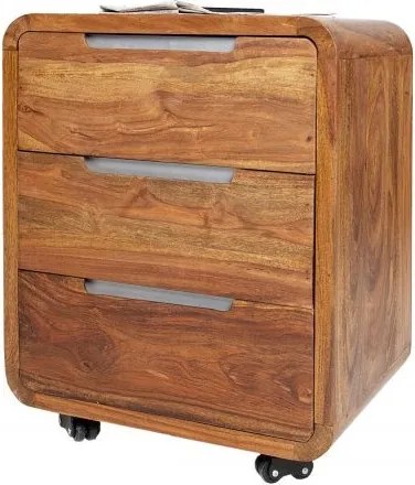 Dulap cu sertare si role, colturi rotunjite din lemn de trandafir Goa 60cm A-35896 VC