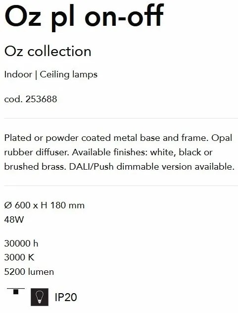 Lustra / Plafoniera LED design modern circular OZ PL ON-OFF BIANCO