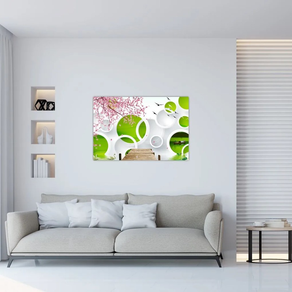 Tablou - Ponton peste lac (90x60 cm)