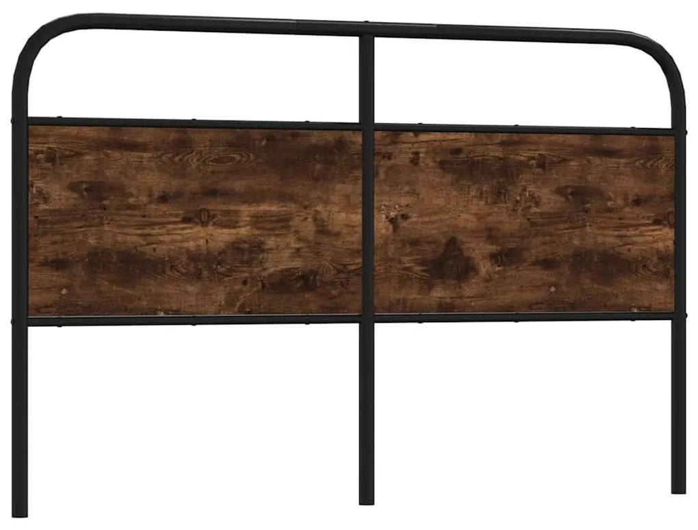 vidaXL Tăblie de pat de schimb stejar afumat 160 cm oțel și lemn prelucrat