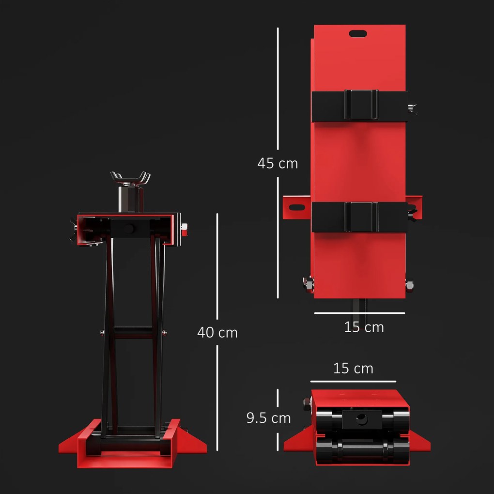 HOMCOM Cric Motocicletă Reglabil și Pliabil din Oțel, Capacitate 500kg | Aosom Romania