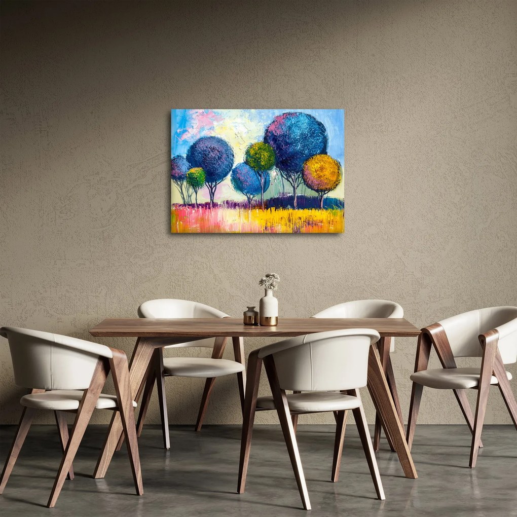 Tablou - Copaci, pictură în ulei (70x50 cm)