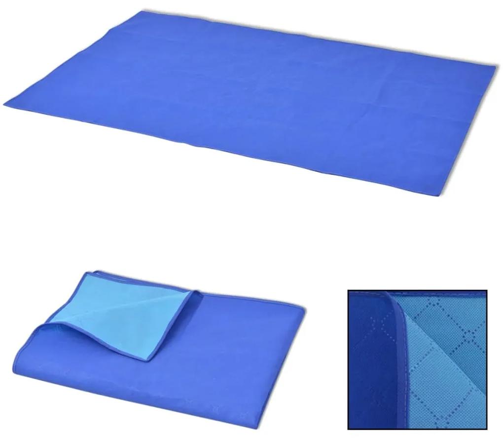 Patura pentru picnic, albastru si bleu, 150 x 200 cm