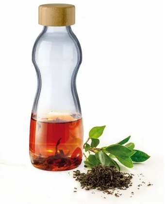 Simax 10100/LB sticlă pentru băuturi cu capac dinbambus Pure Bottle 0,75 l