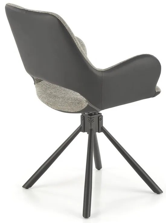 Scaun de bucaterie Lynch, gri/negru